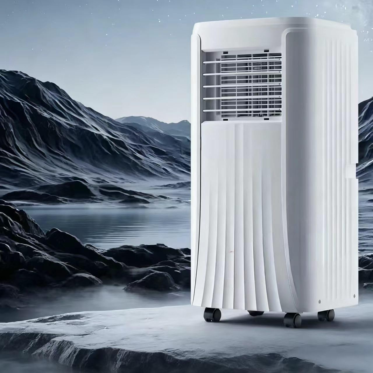 Climatiseur Portable 9000 BTU 3-en-1 Avec Ventilateur De Déshumidificateur, Fenêtre à Faible Bruit Unité De Climatisation Pour Bureau De Chambre à Coucher, Refroidissement à Distance Efficace énergéti