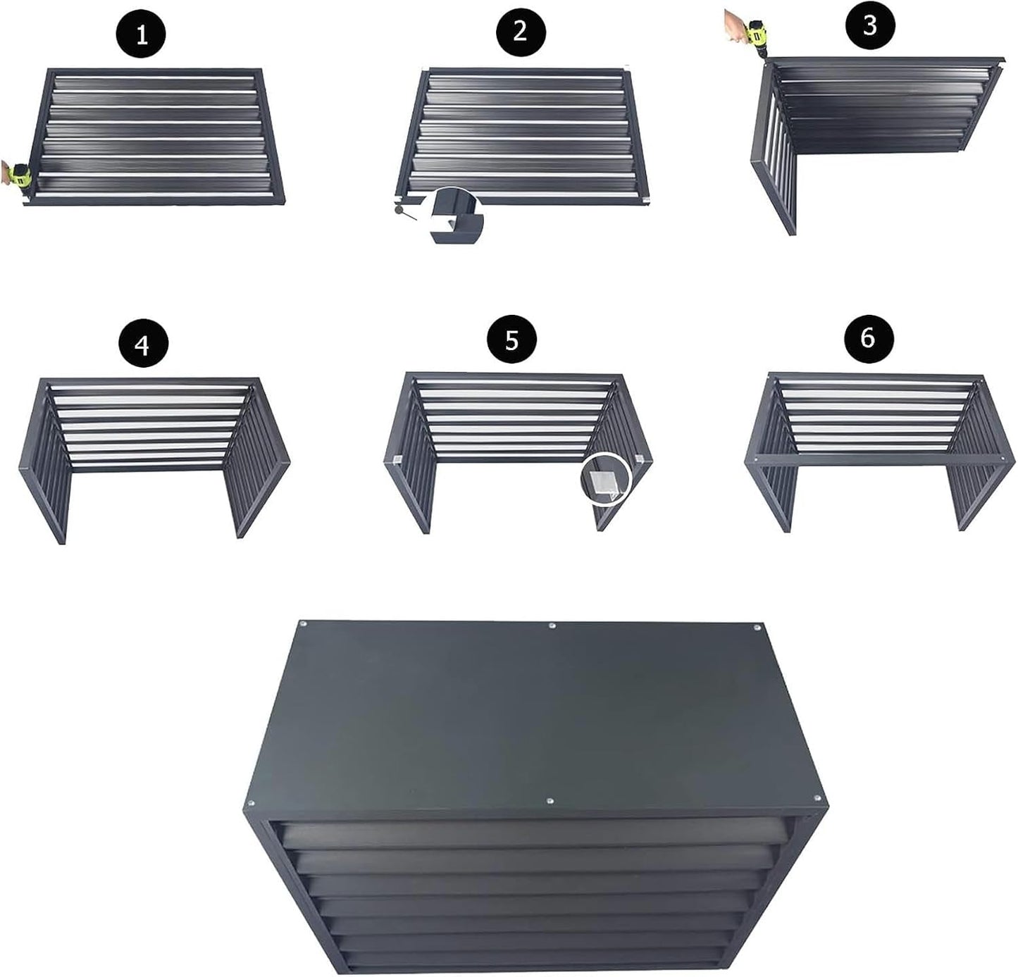 Housse De Protection Extérieure En Aluminium Pour Climatiseur Et Pompe à Chaleur, Résistante Aux Intempéries, Marron, Pour Poubelles Ou Unités De Climatisation, écran De