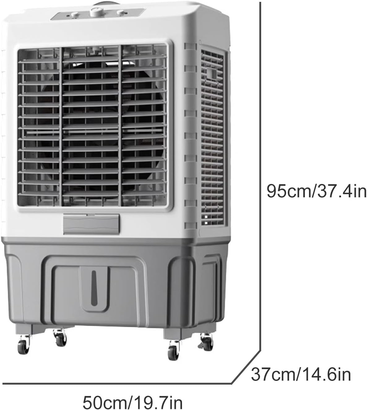 Climatiseur Portable 3 En 1 : Rafraîchisseur D'air Par évaporation, Ventilateur à 3 Vitesses, Réservoir D'eau De 55 L, Idéal Pour Les Chambres, Bureaux, Résidences étudiantes Et L'extérieur.