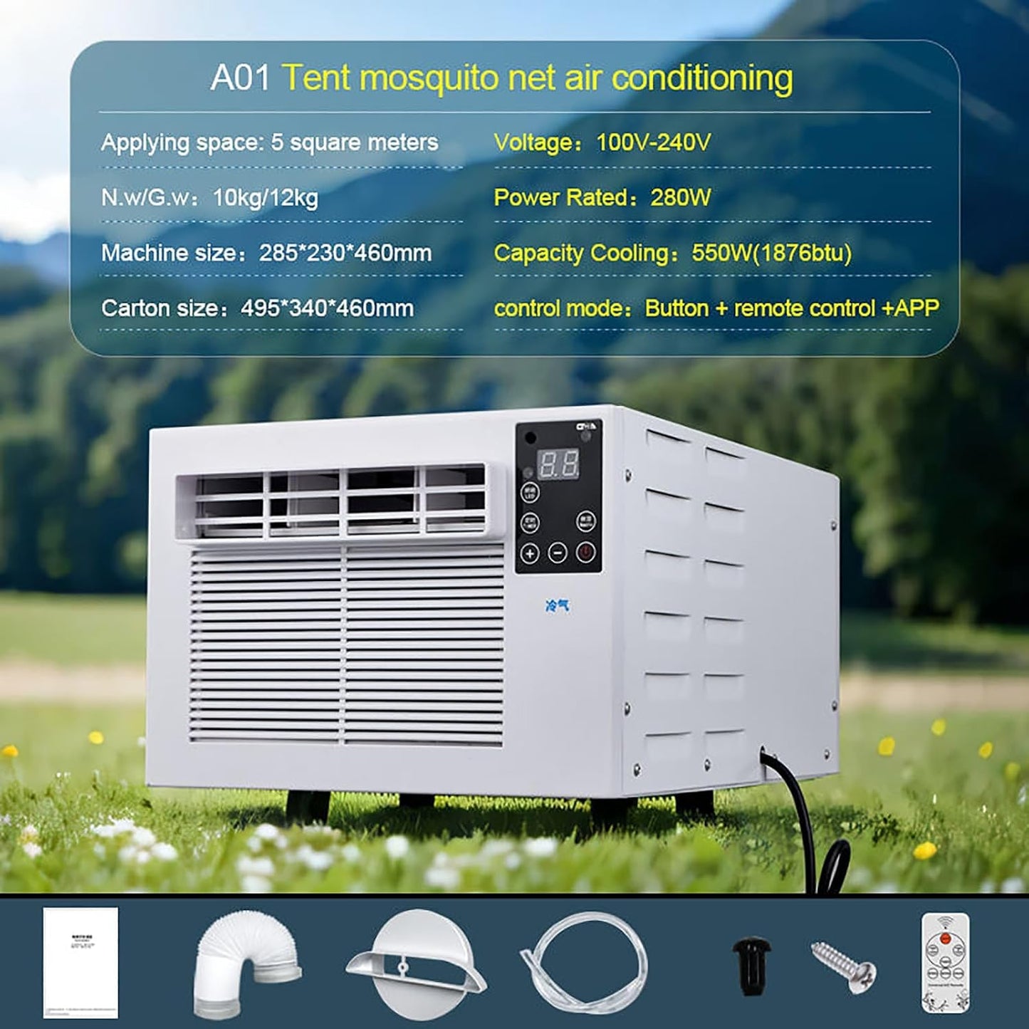 Climatiseur Portable, Déshumidificateur De Refroidissement Rapide, Pas D'unité Extérieure, Mini AC Compact Pour Chambre à Coucher, Cuisine, Dortoir