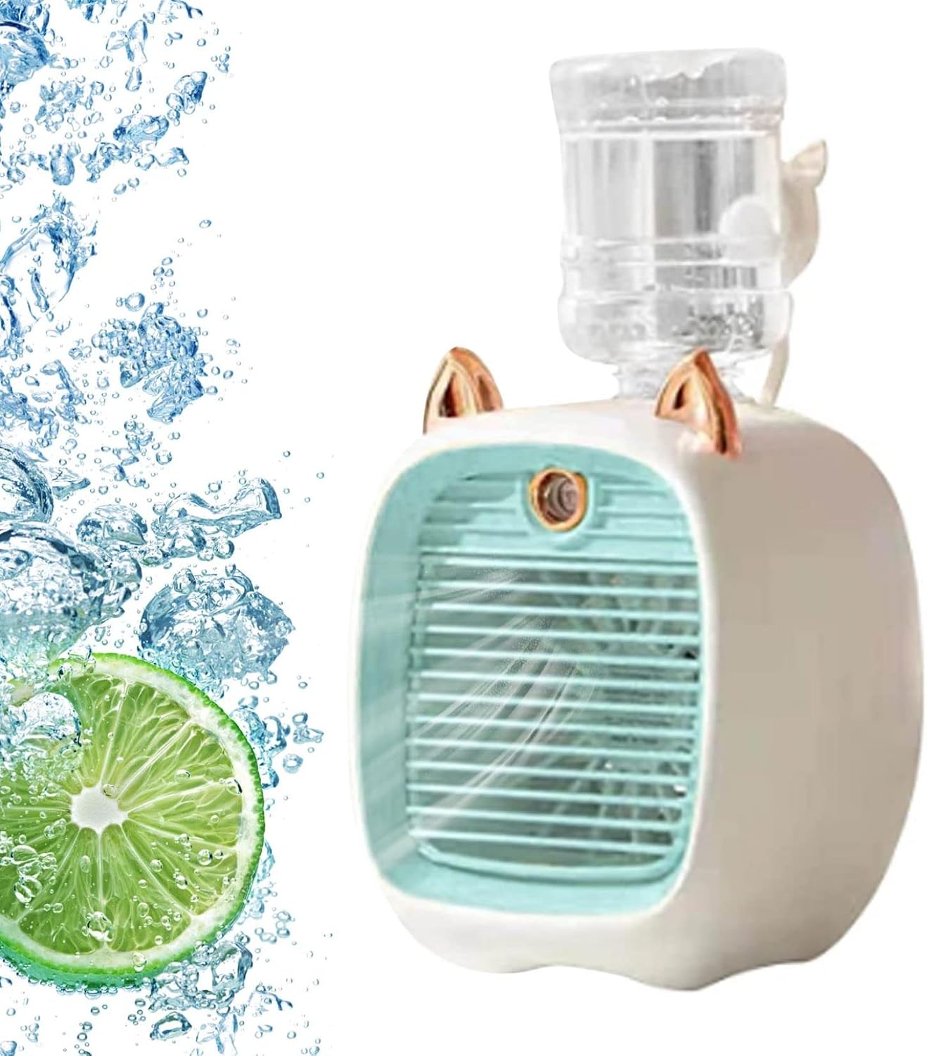 Climatiseur, Mini Refroidisseur D'air Avec Réservoir D'eau De 270 Ml, USB Chargement De Refroidisseur D'air évaporatif à 3 Vitesses, Refroidissement Personnel Silencieux, Bureau Pour Le Bureau à Domi
