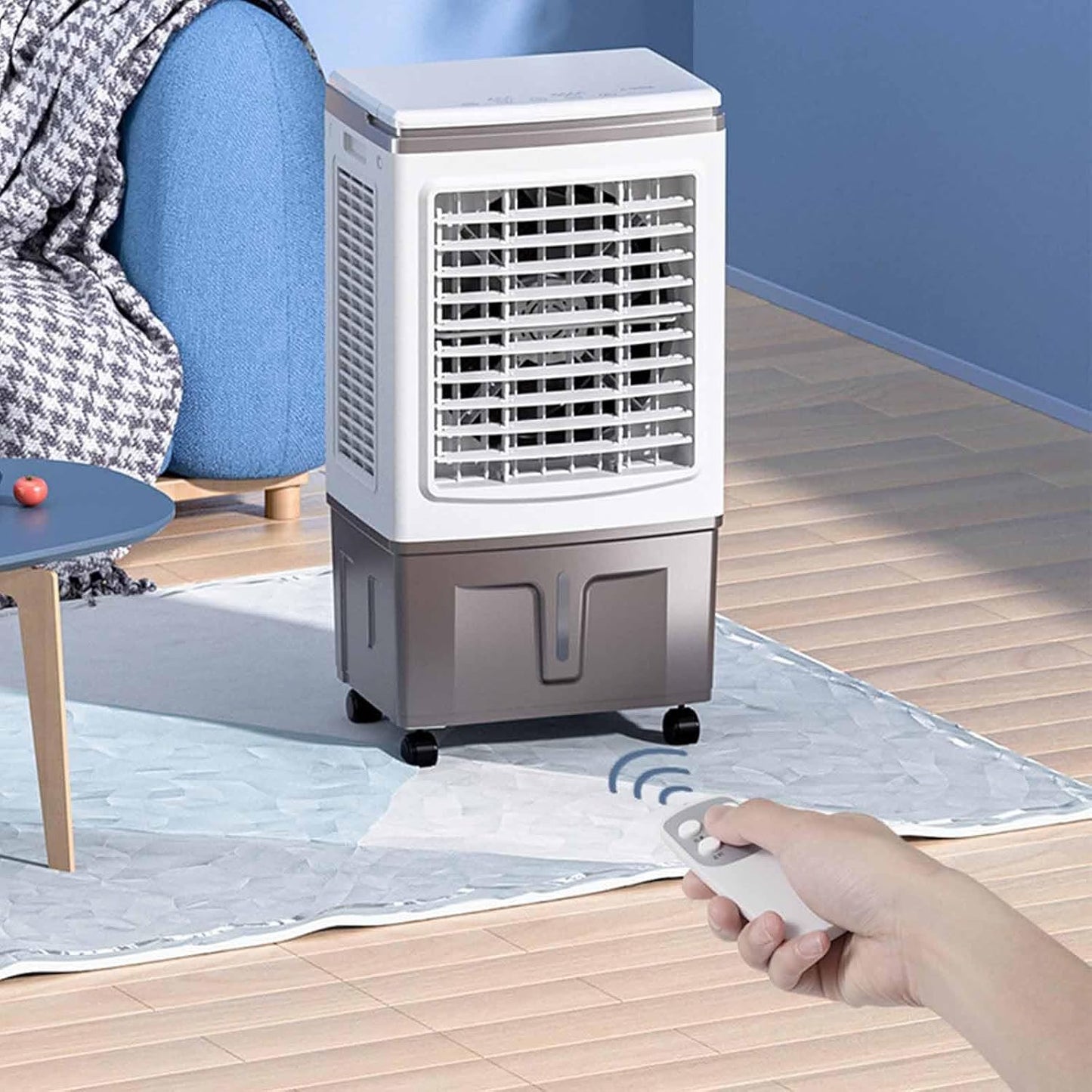GENERIC Refroidisseur De Climatiseur Portable, Ventilateur à 3 Vitesses, Réservoir D'eau De 40 L, Ventilateur De Refroidissement 3 En 1 Avec Roues, Télécommande Pour Une Utilisation En Intérieur/extérieur