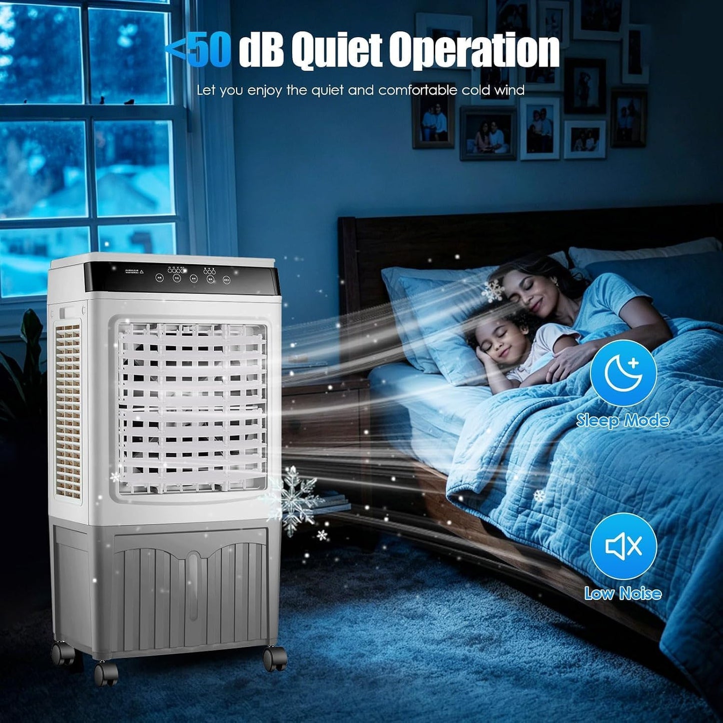 Climatiseur De Marais, Refroidisseur D'air Par évaporation De 4 000 CFM, Réservoir D'eau De 37 Litres, 3 Modes, 3 Vitesses, Télécommande, Minuterie De 7,5 H, Climatisation Portable Sans