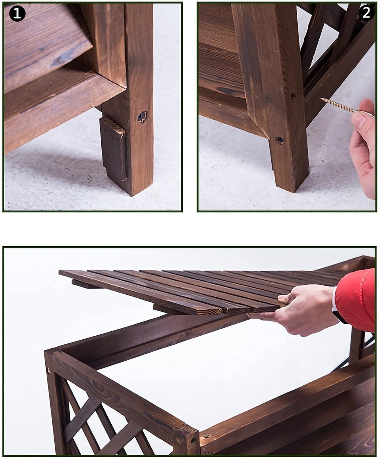 Housse Climatiseur Extérieur Couverture,Couvercle De Climatiseur En Bois Support De Fleurs, Support De Climatiseur, Couvercle Extérieur De Climatiseur En Bois Anti-corrosion, Support De Stockage
