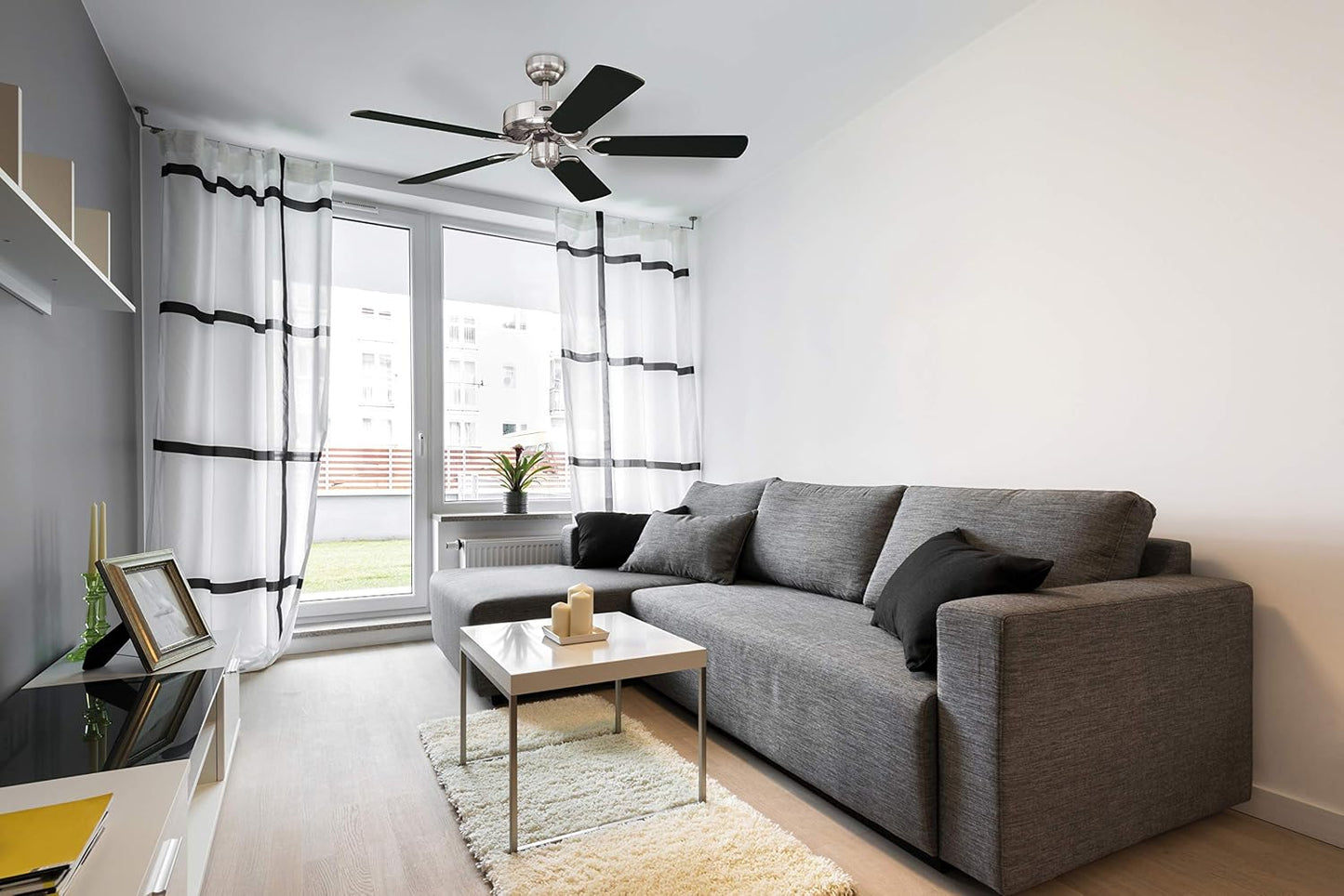 Westinghouse -78370 Ventilateur De Plafond D’intérieur En Acier Brossé De 132 Cm Cyclone