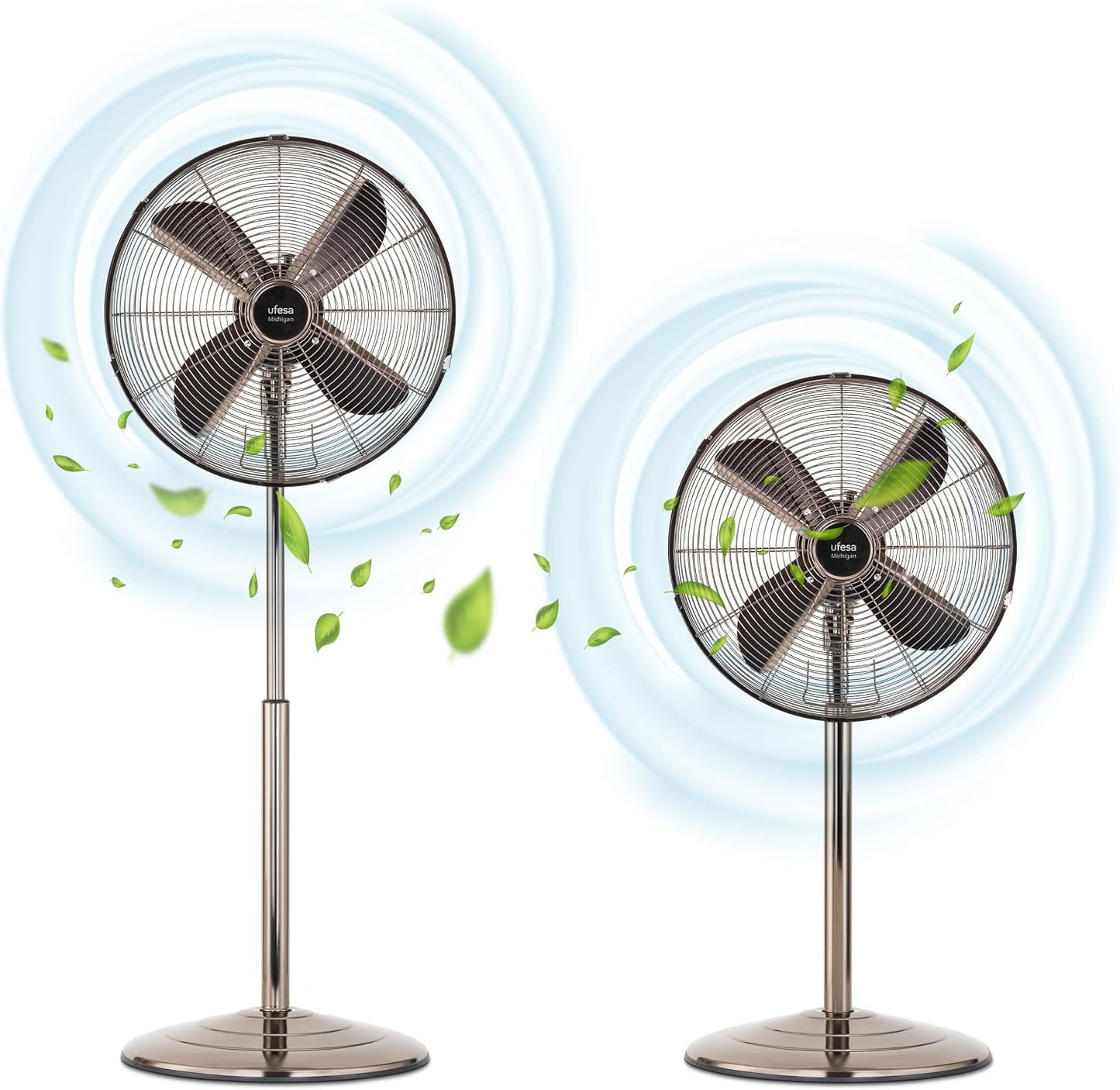 UFESA Mist Fan VNDC Ventilateur Brumisateur, Ultra Silencieux, Télécommande, 3 Modes, Minuterie, 9 Vitesses, 40cm De Diamètre, 8 Pales, 60W, Noir