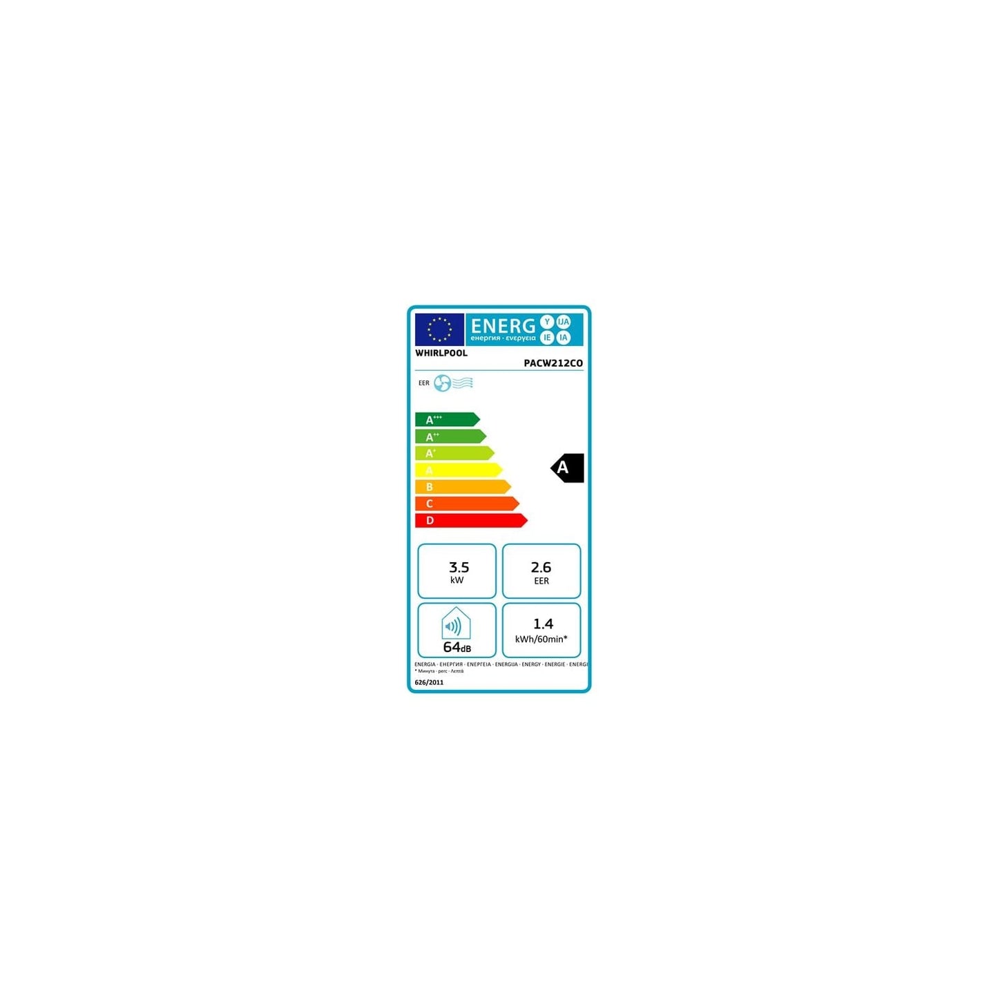 Whirlpool Climatiseur Mobile 12k Btu Ou 3,5kw - Blanc