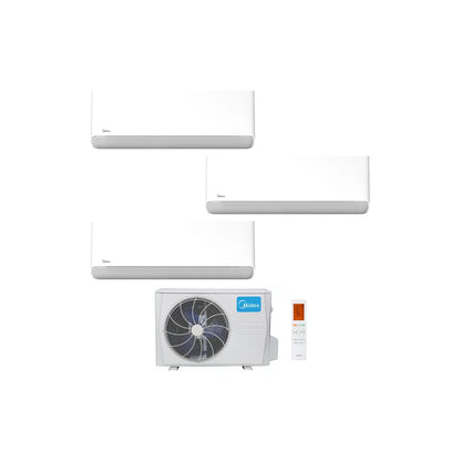 Ensemble Climatiseur Reversible Tri-split 3,5kw + 2kw + 2 Kw Mural Connecté Breezeless E - Midea