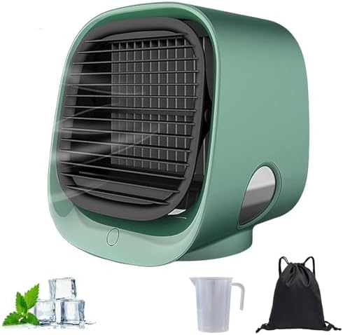 GENERIC Ventilateur De Refroidisseur D'air Portable Avec Réservoir D'eau Glacée, Refroidissement Par évaporation Rapide 90s, Humidificateur Silencieux à 4 Vitesses Pour Le Bureau De Chambre, Lumière De Nuit L