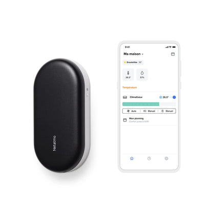  Netatmo Commande Intelligente De Climatiseur, Climatisation Connectée, Canicule, Compatible Tous Les Clims Et Pompe à Chaleur, WI-FI, Economie D'énergie, Alexa, Google Assistant, Siri, NAC-FR