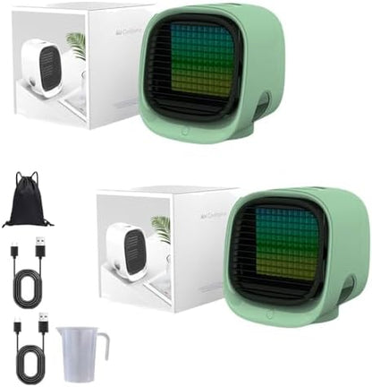 GENERIC Ventilateur De Refroidisseur D'air Portable Avec Réservoir D'eau Glacée, Refroidissement Par évaporation Rapide 90s, Humidificateur Silencieux à 4 Vitesses Pour Le Bureau De Chambre, Lumière De Nuit L