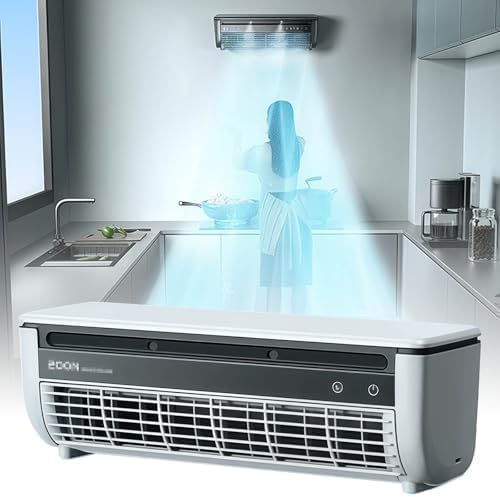  Refroidisseur D'air Mural Avec Chargeur Sans Fil, Ventilateur De Refroidissement Silencieux Portable Pour La Chambre De Bureau à Domicile, 3 Modes De Vitesse, Facile à Installer Sans Perceuse, Concept