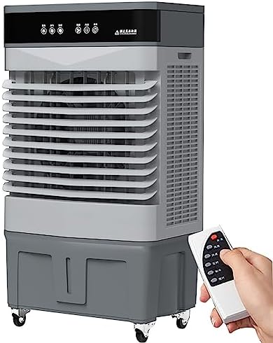 GENERIC Refroidisseur D'air évaporatif Portable Avec 4 Roues, 120 Oscillation, Télécommande, Packs De Glace Inclus Pour Le Garage De Bureau à Domicile Refroidissement Extérieur Intérieur