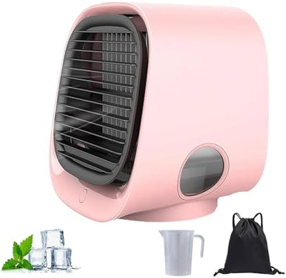 GENERIC Ventilateur De Refroidisseur D'air Portable Avec Réservoir D'eau Glacée, Refroidissement Par évaporation Rapide 90s, Humidificateur Silencieux à 4 Vitesses Pour Le Bureau De Chambre, Lumière De Nuit L