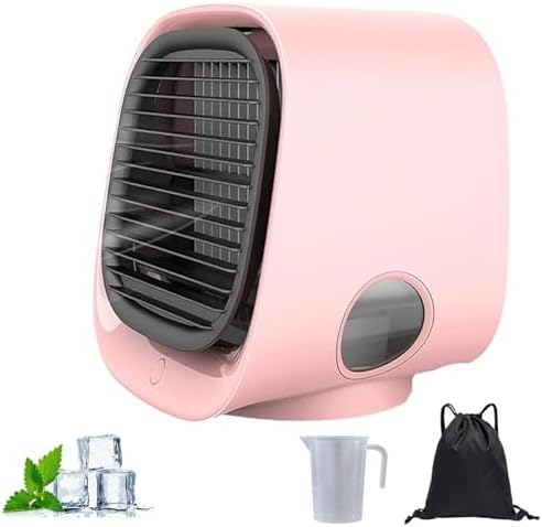 GENERIC Ventilateur De Refroidisseur D'air Portable Avec Réservoir D'eau Glacée, Refroidissement Par évaporation Rapide 90s, Humidificateur Silencieux à 4 Vitesses Pour Le Bureau De Chambre, Lumière De Nuit L
