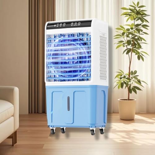 GENERIC Refroidisseur évaporatif 40L Avec Télécommande, 2800 CFM Floor Swamp Refroidisseur Pour Intérieur Extérieur, 3 Vitesses, 120 Swing, Ventilateur Portable Silencieux