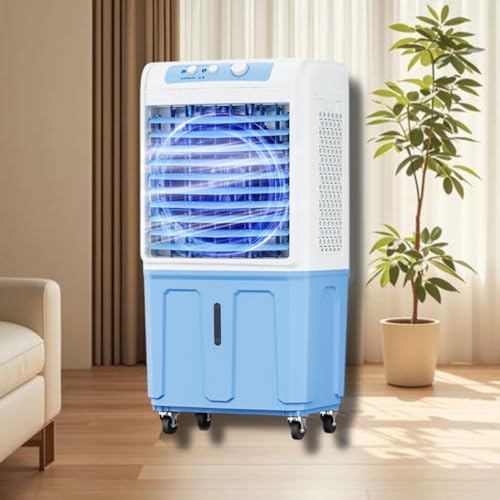 GENERIC Refroidisseur évaporatif 40L Avec Télécommande, 2800 CFM Floor Swamp Refroidisseur Pour Intérieur Extérieur, 3 Vitesses, 120 Swing, Ventilateur Portable Silencieux