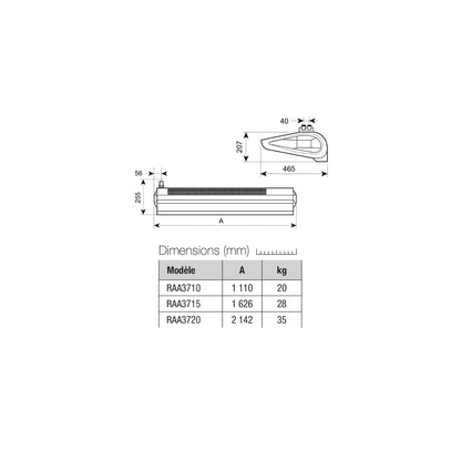  Rideau D'air Eau Chaude En Saillie 200 Cm Moteur Ac Anthracite Wing - Axelair - Raan3720w