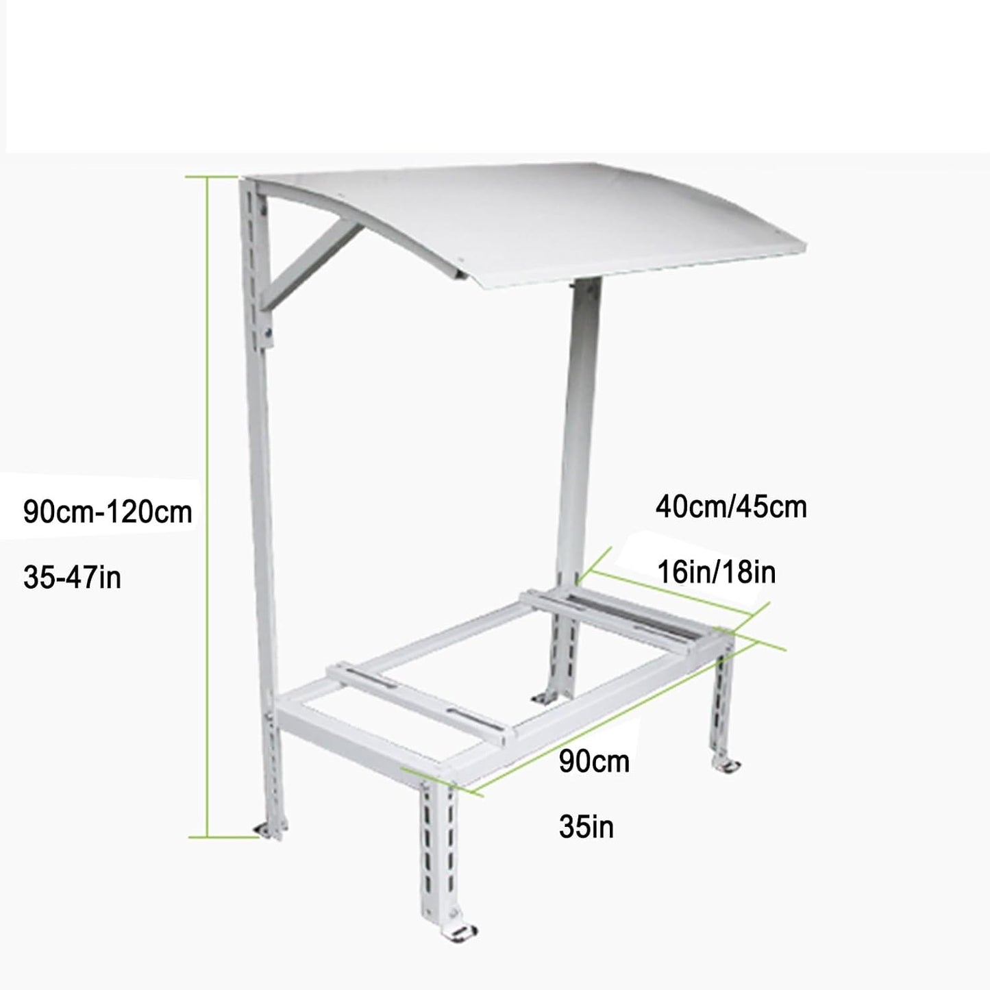  Support Climatiseur Exterieur Avec Auvent, Support De Montage Pour Climatiseur, Capacité De Charge Jusqu'à 200 Kg, Pour Clim Split Et Pompes à Chaleur