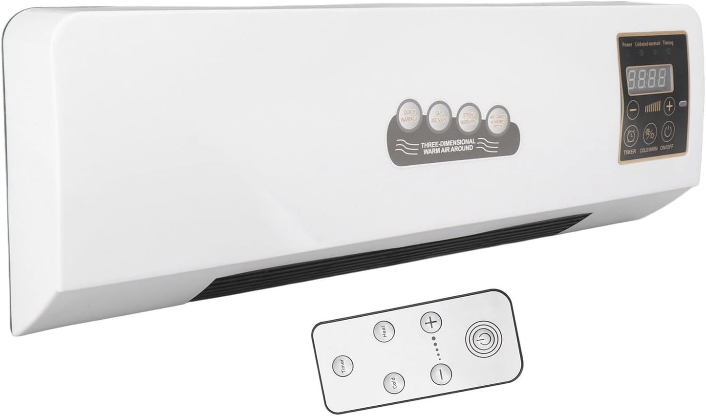  Chauffage De Climatiseur, Refroidisseur D'air Mural, 2000W Portable Petit Climatiseur Rideau D'air Intérieur Avec 8 Heures De Chronométrage Pour Salle De Bain Chambre à Coucher