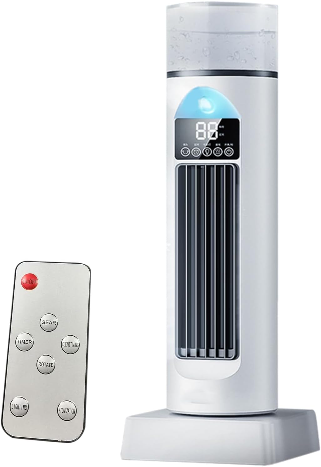 GENERIC Ventilateur De Climatisation Portable Qui Souffle De L'air Froid | Refroidisseur Et Humidificateur Par évaporation Sans Pales Avec Minuterie à 3 Vitesses Et Télécommande Pour Chambre, Bureau Et