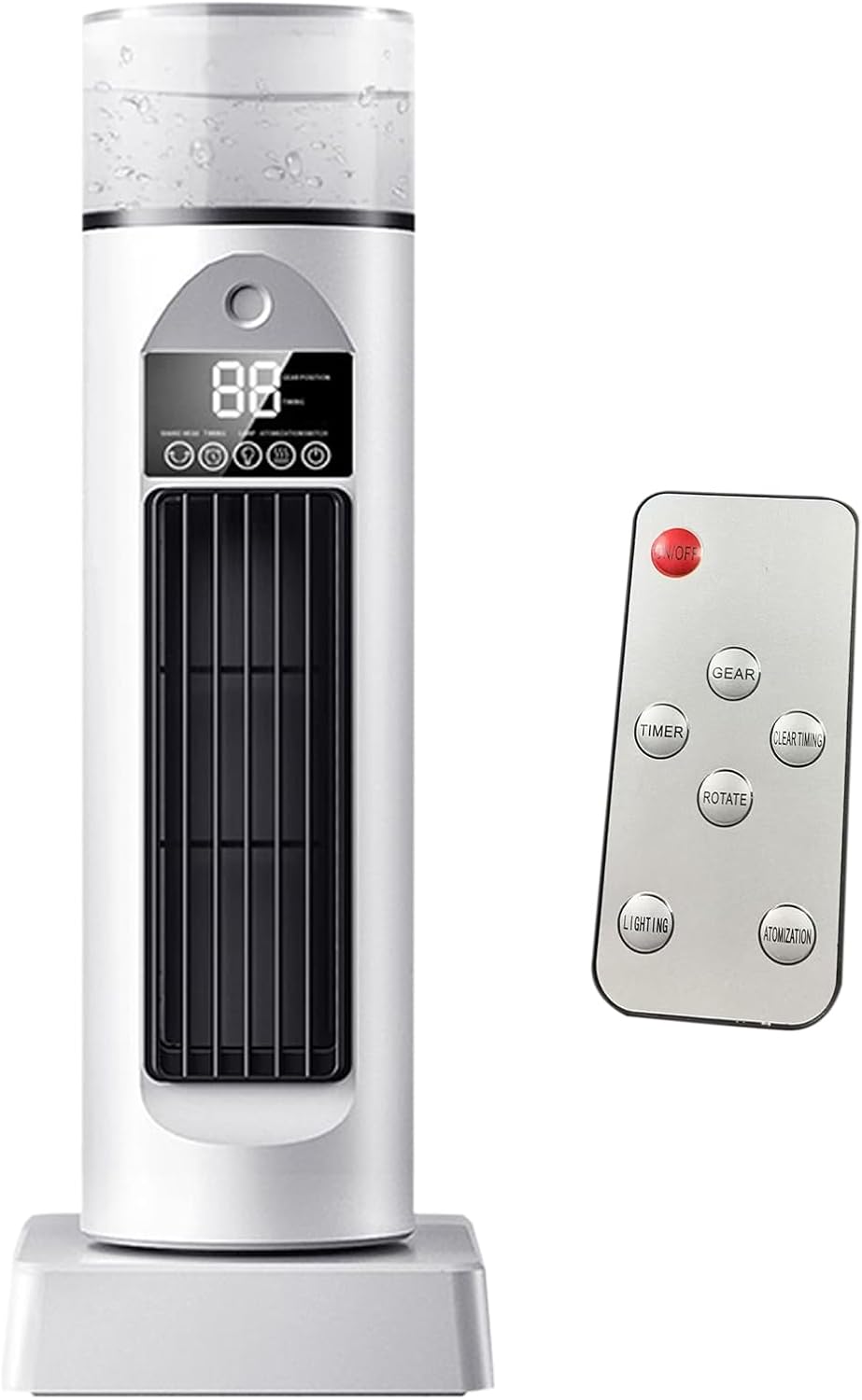 GENERIC Ventilateur D'air Froid | Ventilateur D'air Frais Pour Chambre à Coucher, Refroidisseur Oscillant Sans Pales à 6 Vitesses Avec Télécommande Et Réservoir D'eau, Humidificateur Pour Maison, Bureau