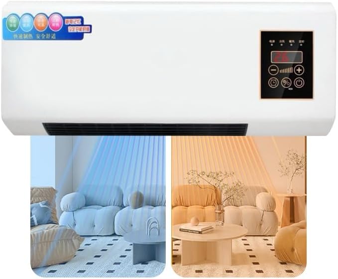  Climatiseur Portable Split 2-en-1 De 2000 W, Mini Climatiseur Mural Avec Minuterie, Ventilation Et Chauffage Rapides Et Naturels(A)