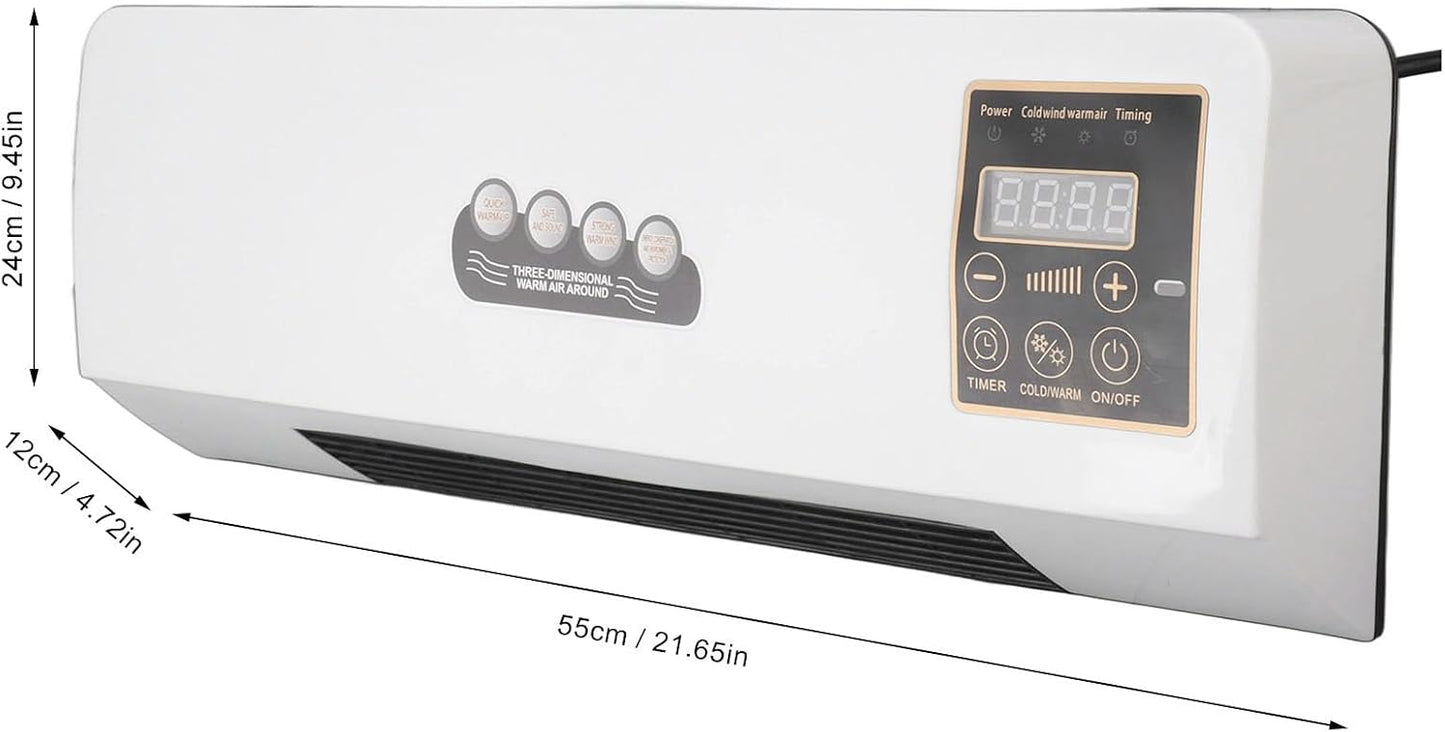  Chauffage De Climatiseur, Refroidisseur D'air Mural, 2000W Portable Petit Climatiseur Rideau D'air Intérieur Avec 8 Heures De Chronométrage Pour Salle De Bain Chambre à Coucher