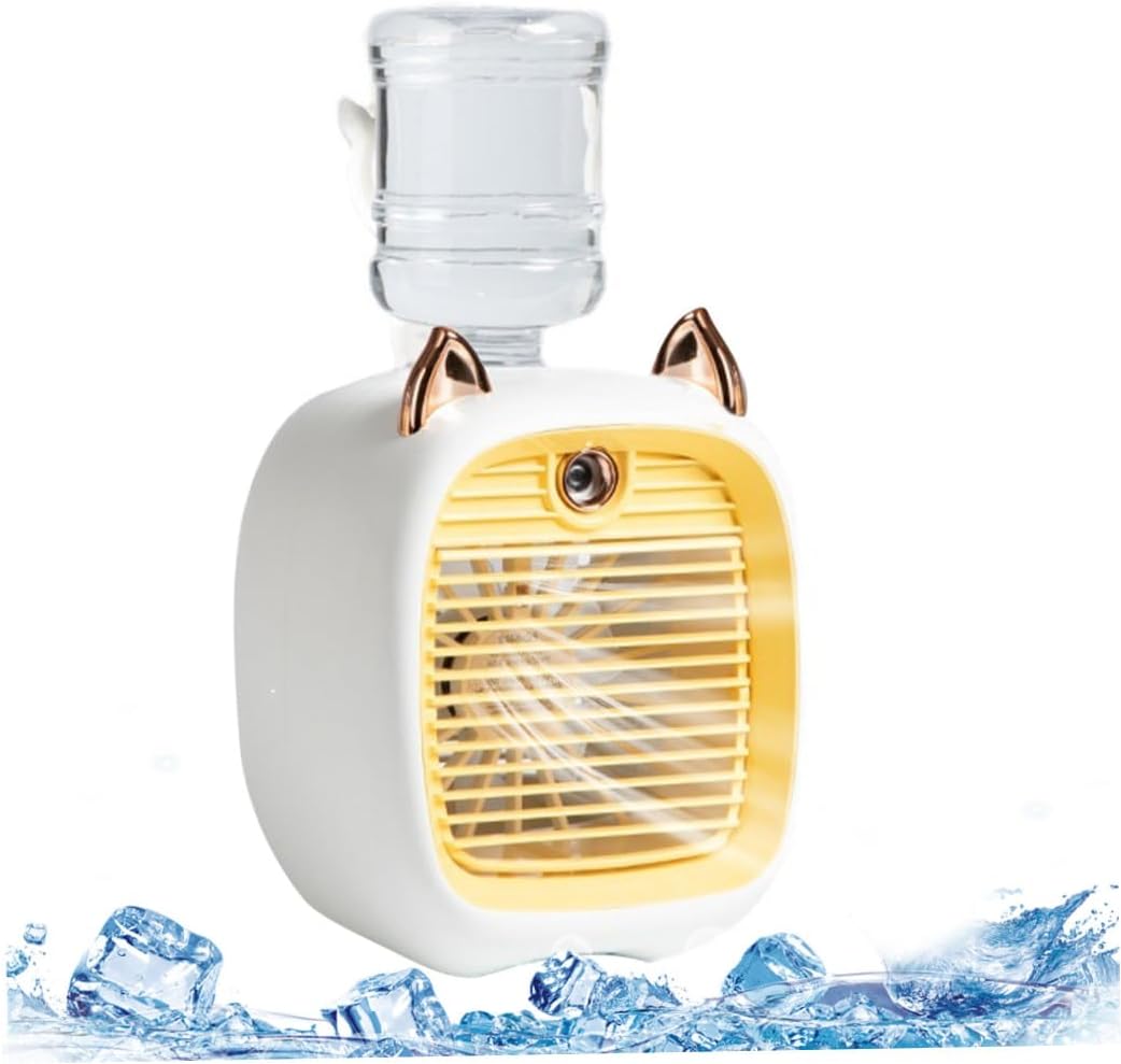  Climatiseur, Mini Refroidisseur D'air Avec Réservoir D'eau De 270 Ml, USB Chargement De Refroidisseur D'air évaporatif à 3 Vitesses, Refroidissement Personnel Silencieux, Bureau Pour Le Bureau à Domi