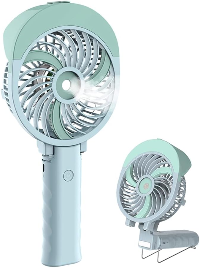  HandFan Ventilateur Brumisateur,Main Ventilateur D’Atomisation, Réservoir D'eau De 55 Ml,Ventilateur De Poche,mini Portatif Ventilateur Pliable USB Rechargeable Refroidisseur Voyage/Camping