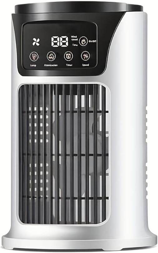 Climatiseur Portable Humidificateur D'air Ventilateur Lumière D'ambiance Refroidisseur USB Refroidisseur D'air Climatiseur, Fonction 3 En 1, Refroidisseur Essentiel De Bureau Domestique USB