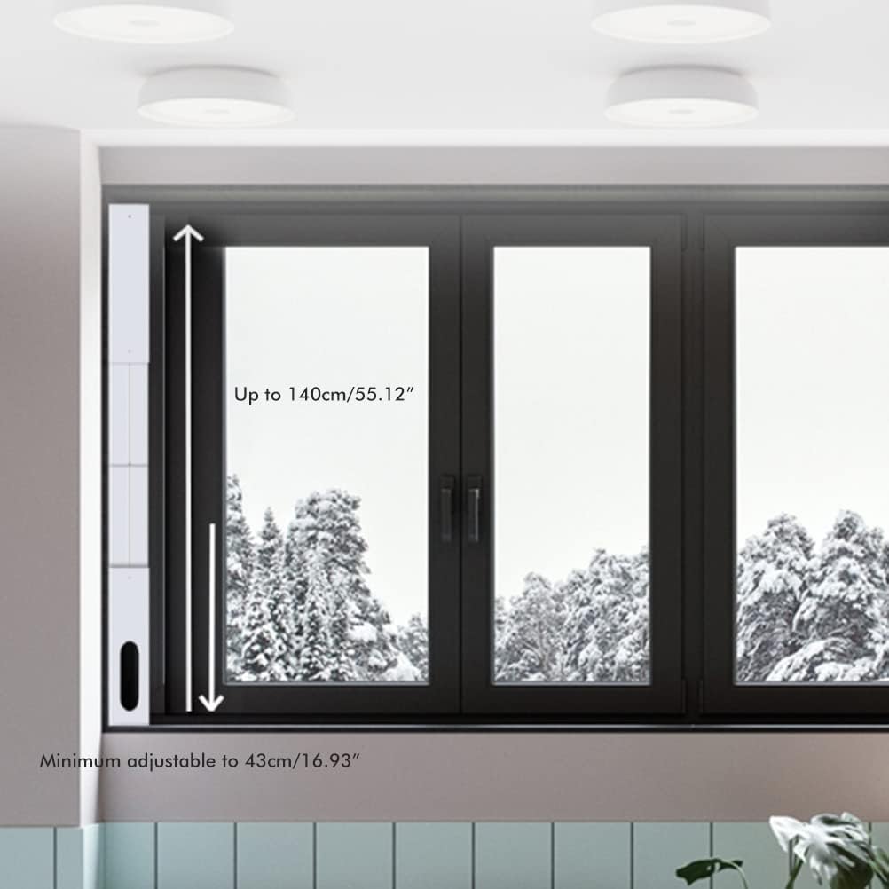  Kit De Fenêtre De Climatiseur Portable, 4 Panneaux Réglables, Joint De Fenêtre Coulissante, Kit De Ventilation AC Pour Unité AC Portable Avec Panneaux En PVC, (4 Pièces (10-43-140 Cm-130 Et