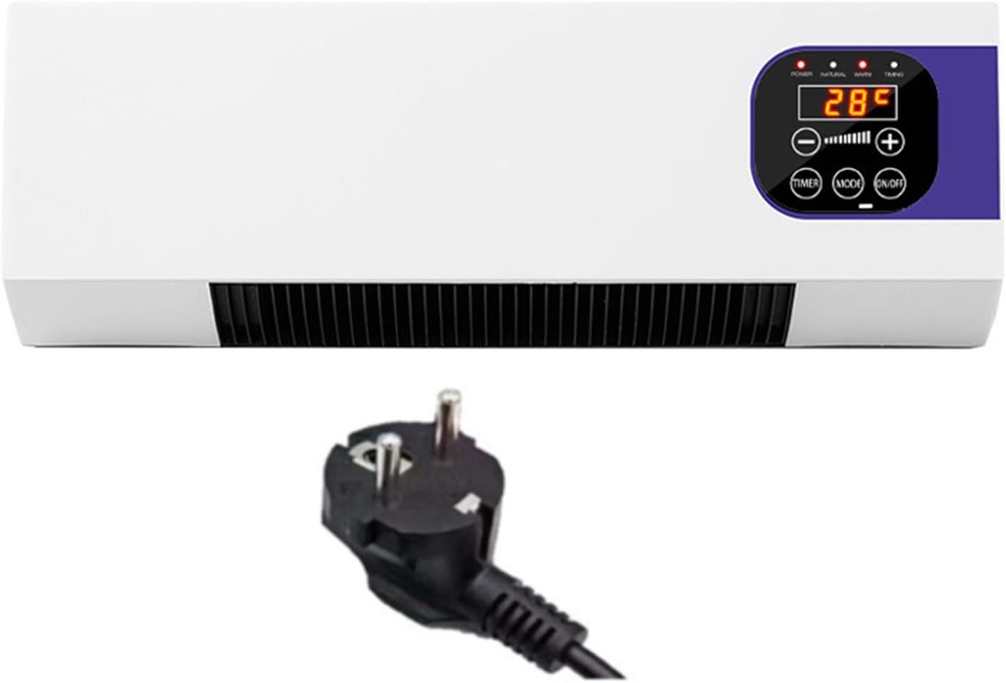  Générique Ventilateur Mural Avec Télécommande, Système De Climatisation, Climatiseur Mural Réversible Split, Prise, Climatiseur Sans Unité Extérieure Pour Maison,Chambre à Coucher, Salon