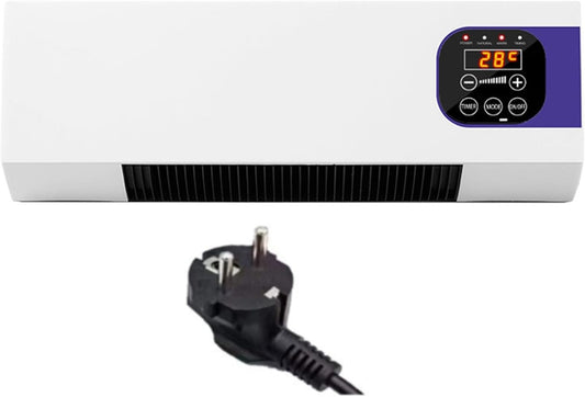  Générique Ventilateur Mural Avec Télécommande, Système De Climatisation, Climatiseur Mural Réversible Split, Prise, Climatiseur Sans Unité Extérieure Pour Maison,Chambre à Coucher, Salon