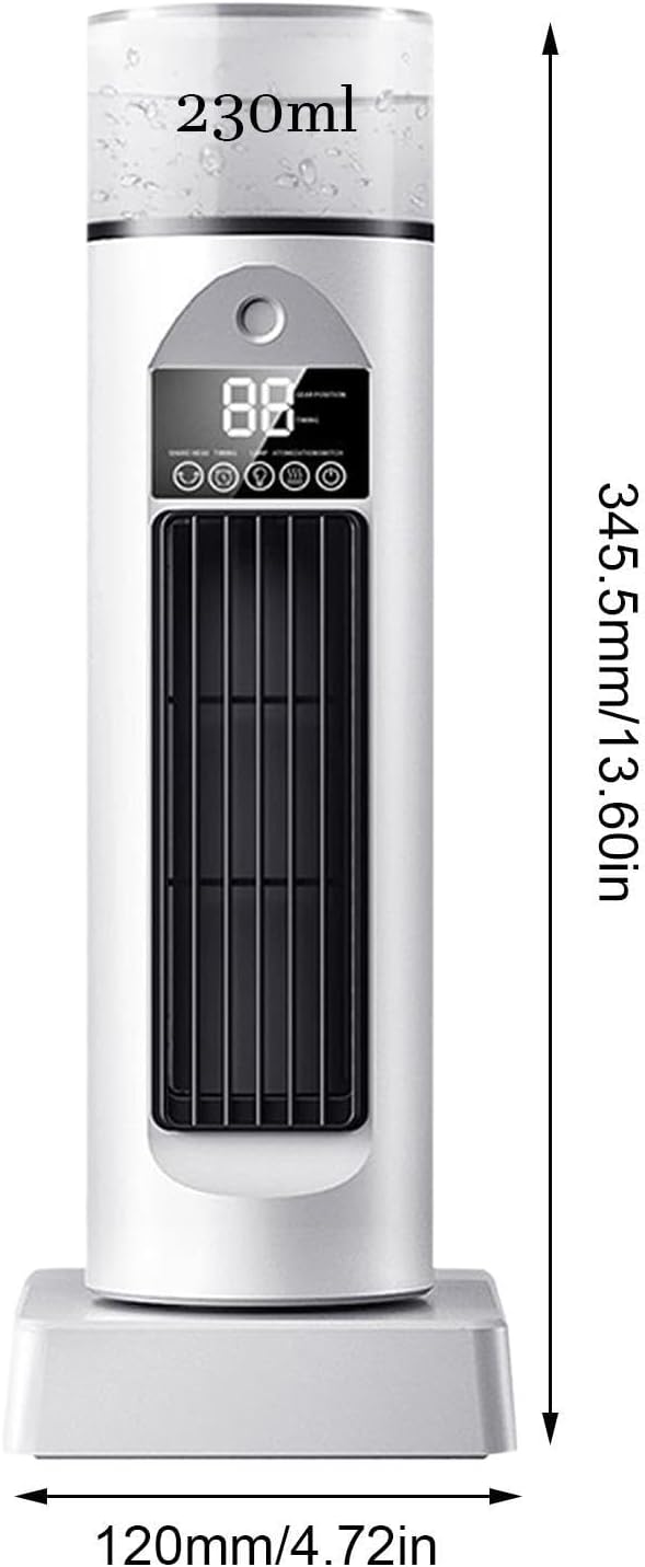  Ventilateur Sans Pale - Ventilateur Colonne Silencieux Avec Télécommande Et Minuterie 6h, Mini Climatiseur Portable USB, Réservoir 230ml, Rafraîchisseur Purification D'Air Table Pour Bureau Et Chamb