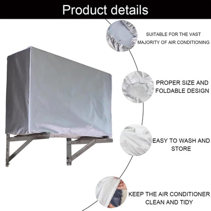  Housse De Climatisation D'extérieur Universelle Pour Climatisation, Housse De Climatiseur, Housse De Climatiseur Extérieur, Protection Extérieure, Double Tissu Et Protection UV, Gris, 96 X 38 X 70 Cm
