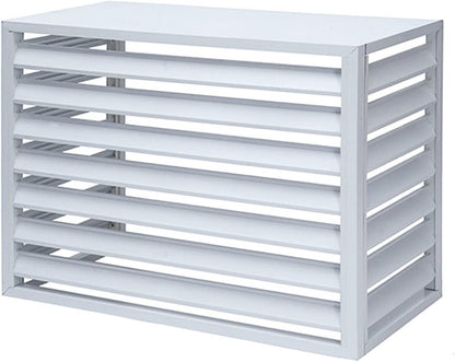  Housse De Protection Pour Climatiseur Extérieur – Séparateur D'espace à Persiennes En Aluminium Blanc – Résistant Aux Intempéries, élégant, Parfait Pour Les Terrasses Et Les Jardins
