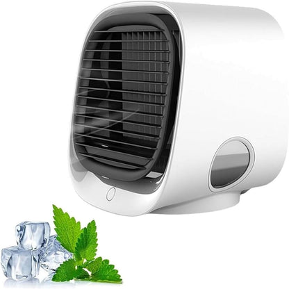  Mini Ventilateur De Climatisation Portable USB, 300 ML Mini Rafraichisseur D'air Avec 3 Vitesses & Veilleuse Colorée