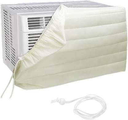  Housse De Fenêtre Pour Climatiseur Intérieur, Housse De Climatiseur Pour Unités Murales, De Climatiseur Couverture Pour Fenêtre Couvercle Poussière Facile à Installer (53,5 X 38,5 X 8,5cm,Beige)