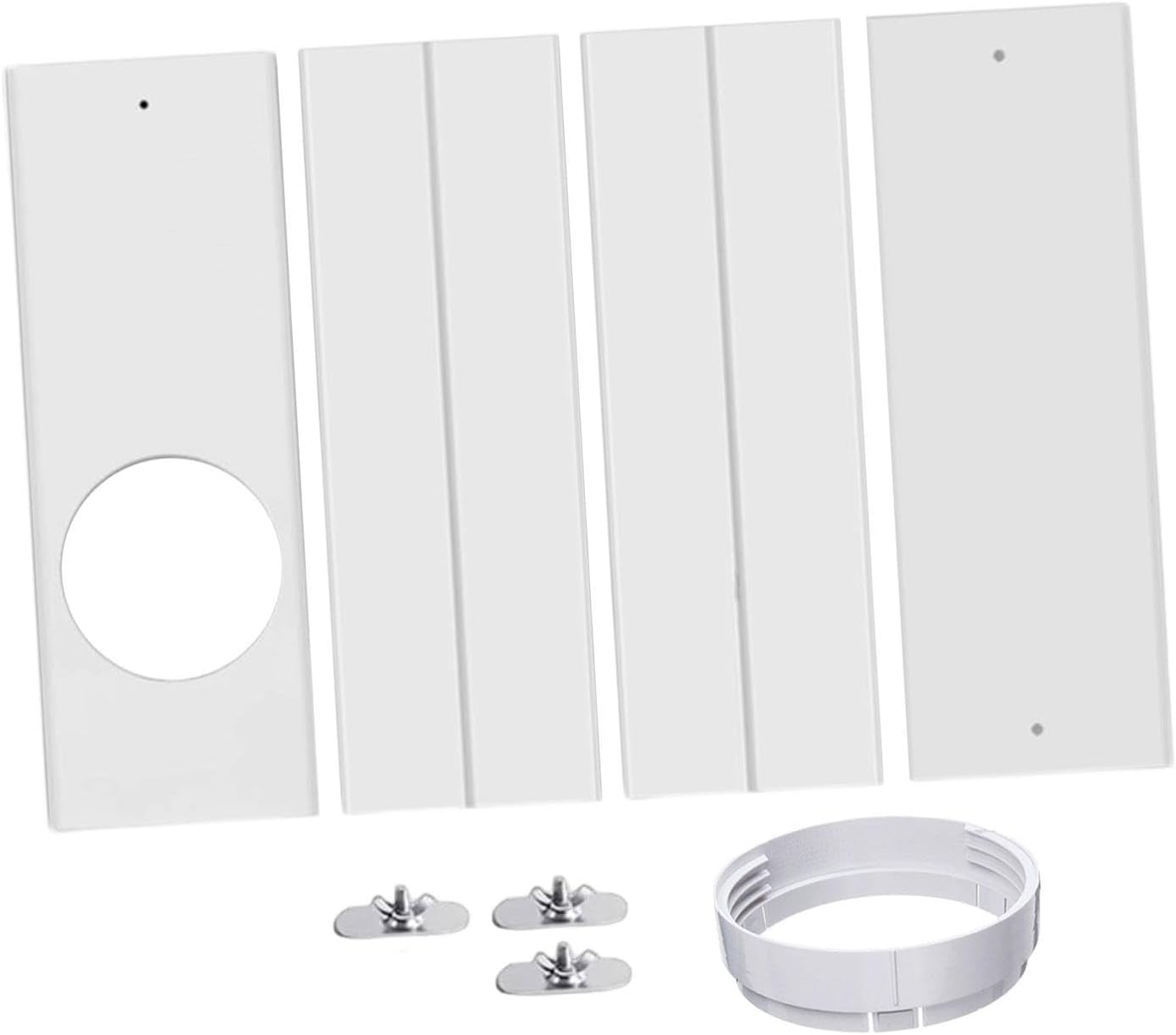  MagiDeal Kit De Fenêtre Portable Pour Climatiseur Avec Raccord Rond, Joint De Fenêtre De Climatiseur, Déflecteurs De Climatisation Mobiles Réglables Universel, Kit De Ventilation Télescopique