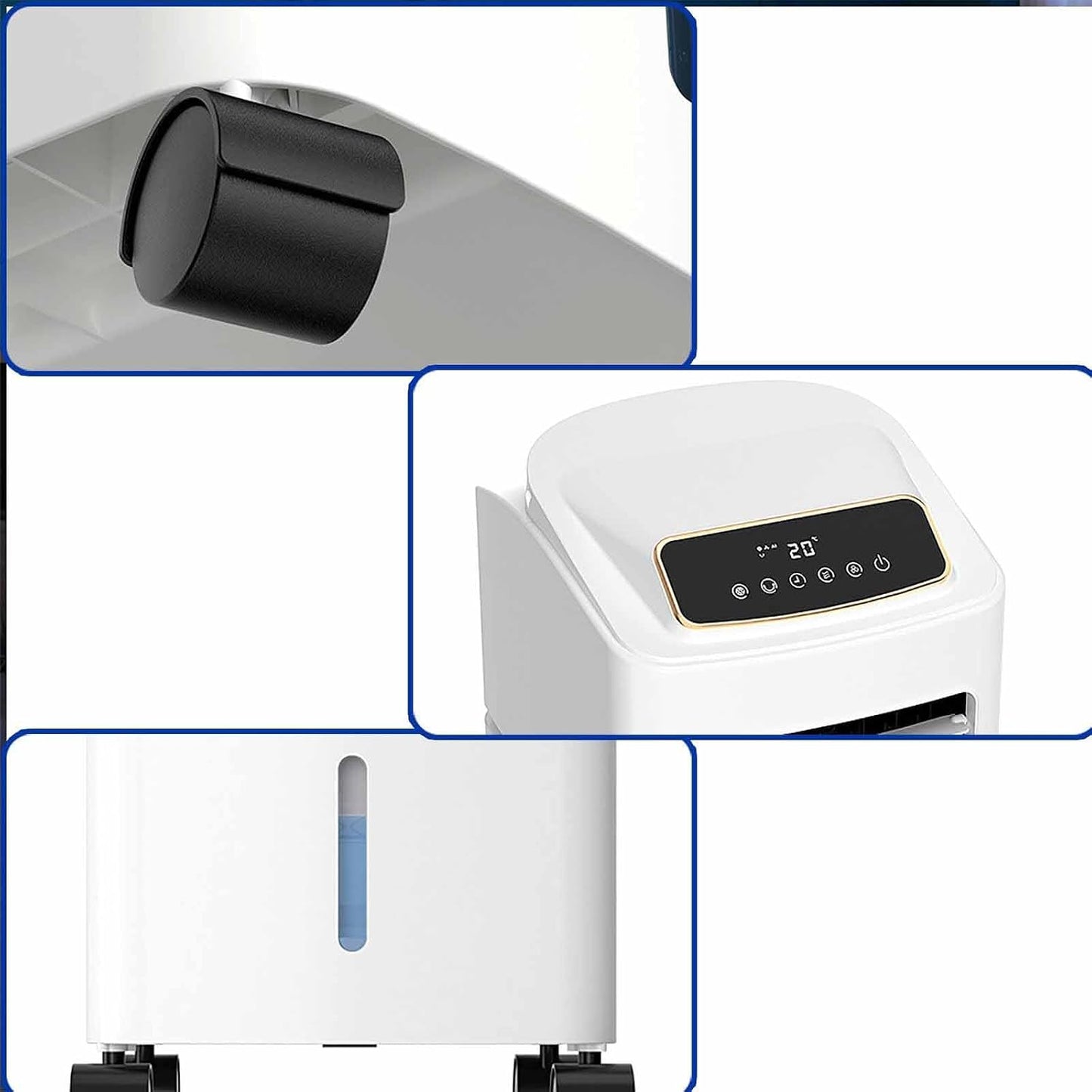 GENERIC Refroidisseur D'air Portable Avec Réservoir De 6,5 L Et 4 Roues, Ventilateur à 3 Vitesses, Minuterie 24 H, Télécommande Pour Bureau, Chambre
