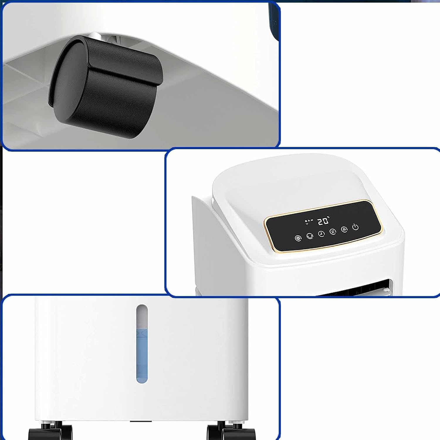 GENERIC Refroidisseur D'air Portable Avec Réservoir De 6,5 L Et 4 Roues, Ventilateur à 3 Vitesses, Minuterie 24 H, Télécommande Pour Bureau, Chambre