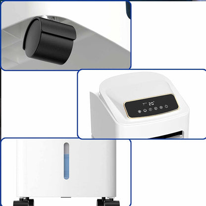 GENERIC Refroidisseur D'air Portable Avec Réservoir De 6,5 L Et 4 Roues, Ventilateur à 3 Vitesses, Minuterie 24 H, Télécommande Pour Bureau, Chambre