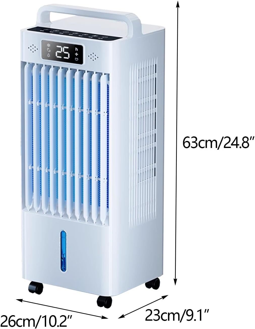 GENERIC Refroidisseur D'air Portable Avec Roues, Réservoir 10L Et Télécommande, Ventilateur De Merle Silencieux Pour Les Petites Pièces, Garage, Patio.Unité De Refroidissement Par évaporation Efficace En éner
