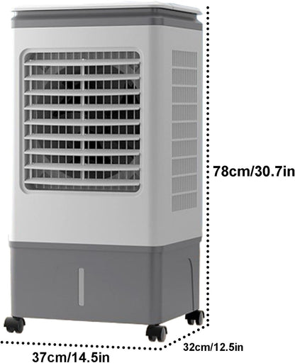 GENERIC Refroidisseur D'air Portable 40L Avec Ventilateur à Air évaporatif à Distance à 3 Vitesses Pour Chambre De 300 Pieds Carrés, Garage, Extérieur.Humidifiant Silencieux Avec Cristaux De Glace Et Roues, U