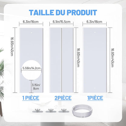  MagiDeal Kit De Fenêtre Portable Pour Climatiseur Avec Raccord Rond, Joint De Fenêtre De Climatiseur, Déflecteurs De Climatisation Mobiles Réglables Universel, Kit De Ventilation Télescopique