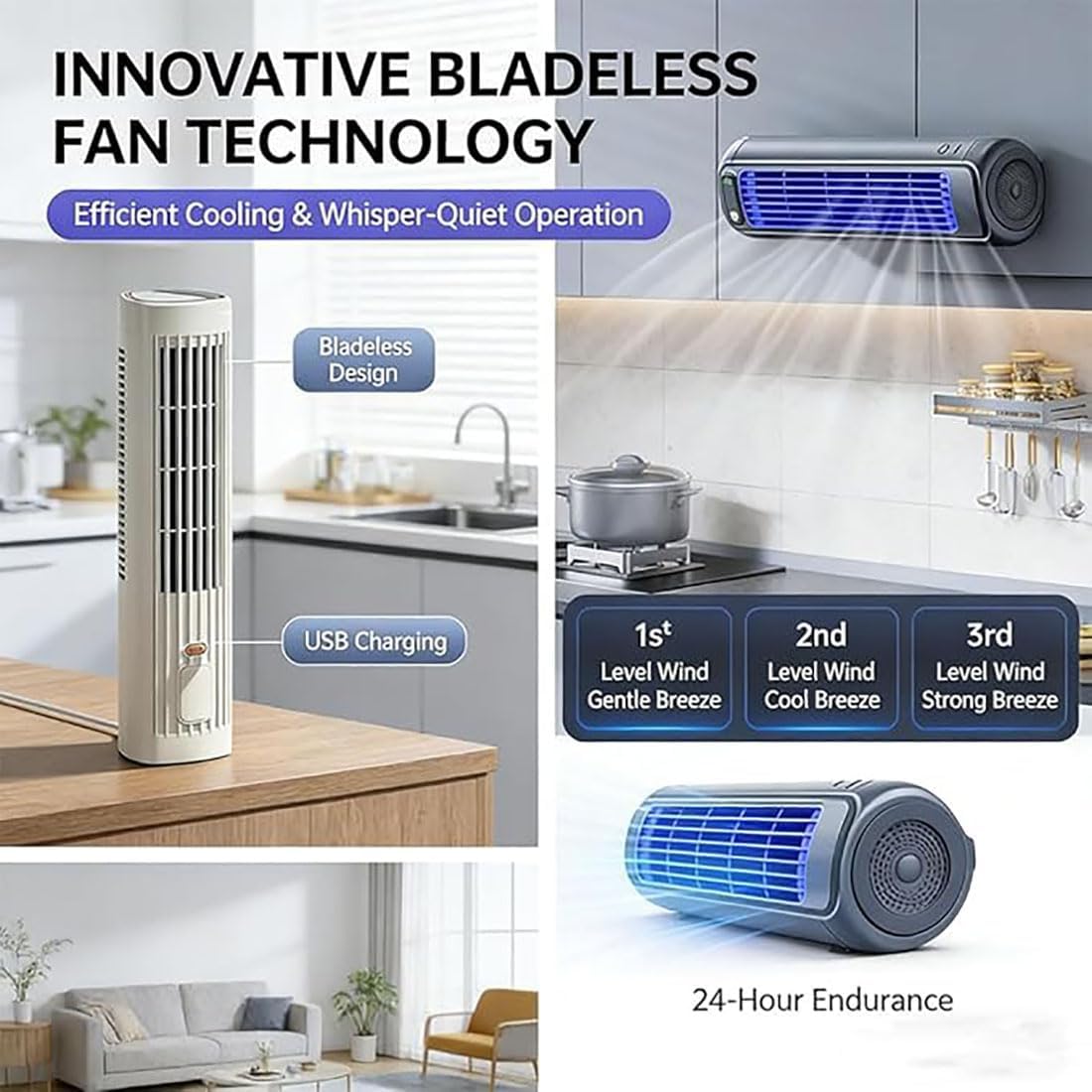 GENERIC Jiuberry Cooling Ace, Ventilateur De Climatiseur Portable Jiuberry, Climatiseur Portable Cooling Ace Rechargeable à 3 Vitesses, Pour Une Utilisation Dans La Chambre à Coucher (# A)