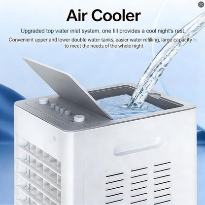  Rafraichisseur D’Air Mobile 4 En 1 Avec Télécommande, Climatiseur Mobile Sans Évacuation, Réservoir D’Eau 12L, Ioniseur Humidificateur Purificateur D'air, Minuterie 7.5H(Remote)