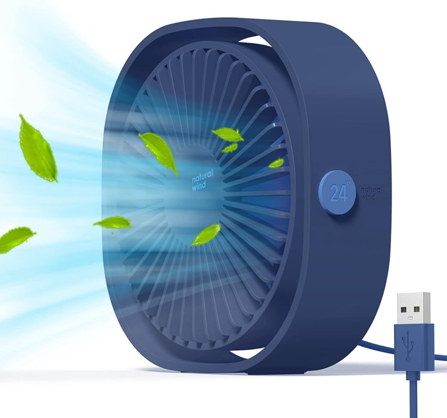  Simpeak Mini Ventilateur De Bureau USB Silencieux Et Portable Alimenté Par USB Uniquement (pas De Batterie), 3 Réglages De Vitesse, Pivotant à 360° Pour La Maison Et Les Voyages