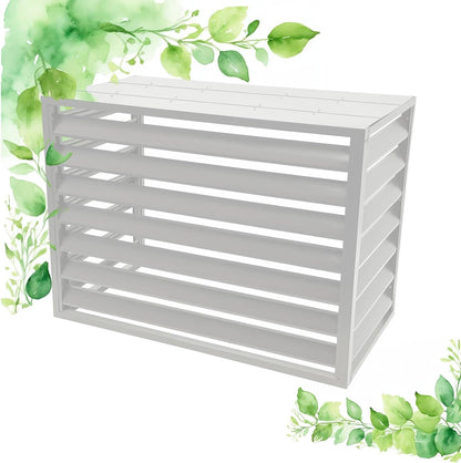  Aircon Heatump - Couvercle De Pompe à Chaleur - En Aluminium - Pour Climatiseur - Clôture AC - Extérieur Blanc - Dessus Plat - 120 X 70 X 150 (5P)